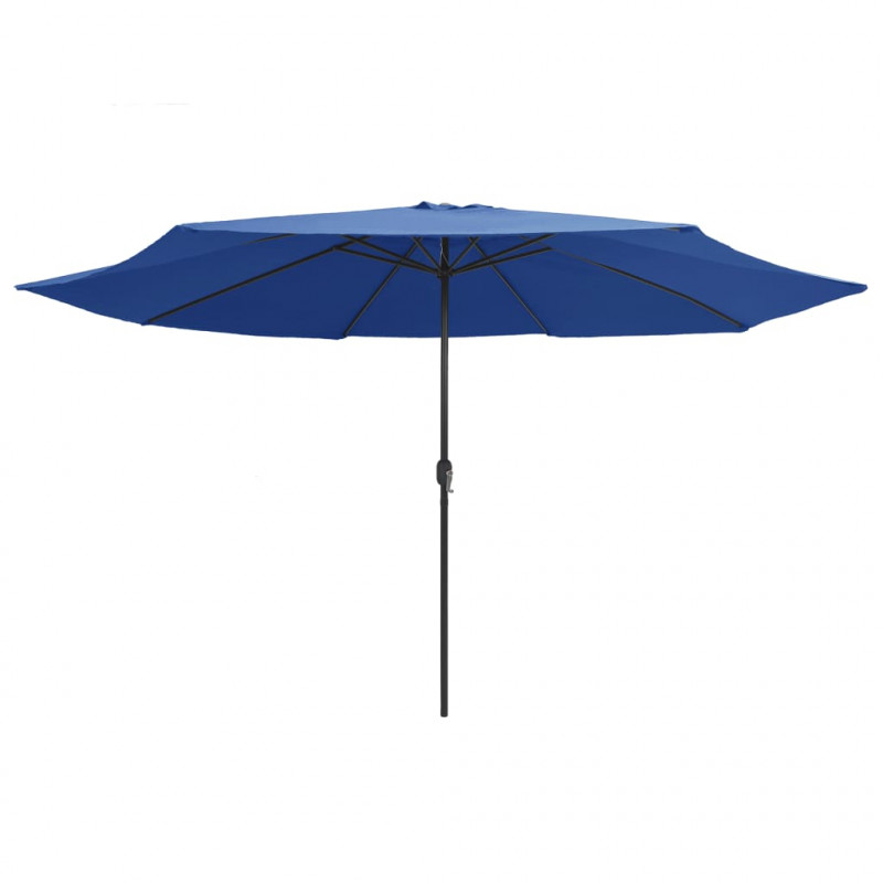 Parasol ogrodowy na metalowym słupku, 390 cm, niebieski