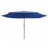 Parasol ogrodowy na metalowym słupku, 390 cm, niebieski