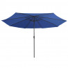 Parasol ogrodowy na metalowym słupku, 390 cm, niebieski