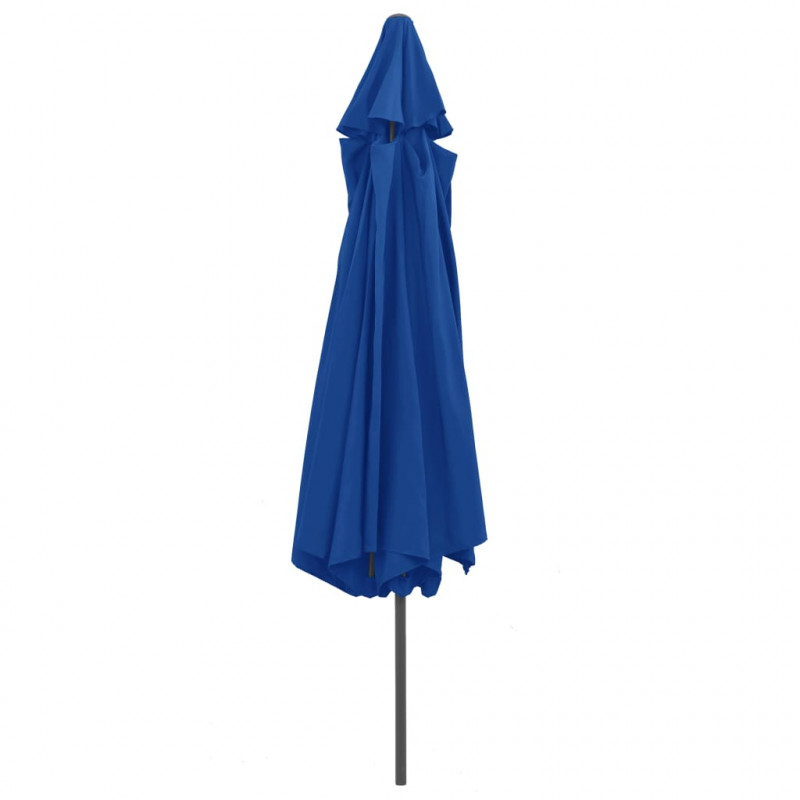 Parasol ogrodowy na metalowym słupku, 390 cm, niebieski