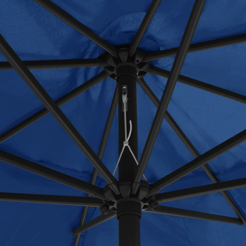 Parasol ogrodowy na metalowym słupku, 390 cm, niebieski