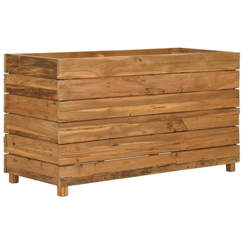 Podwyższona donica 100x40x55 cm drewno tekowe z recyklingu/stal
