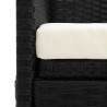 Sofa ogrodowa z poduszkami, polirattan, czarna
