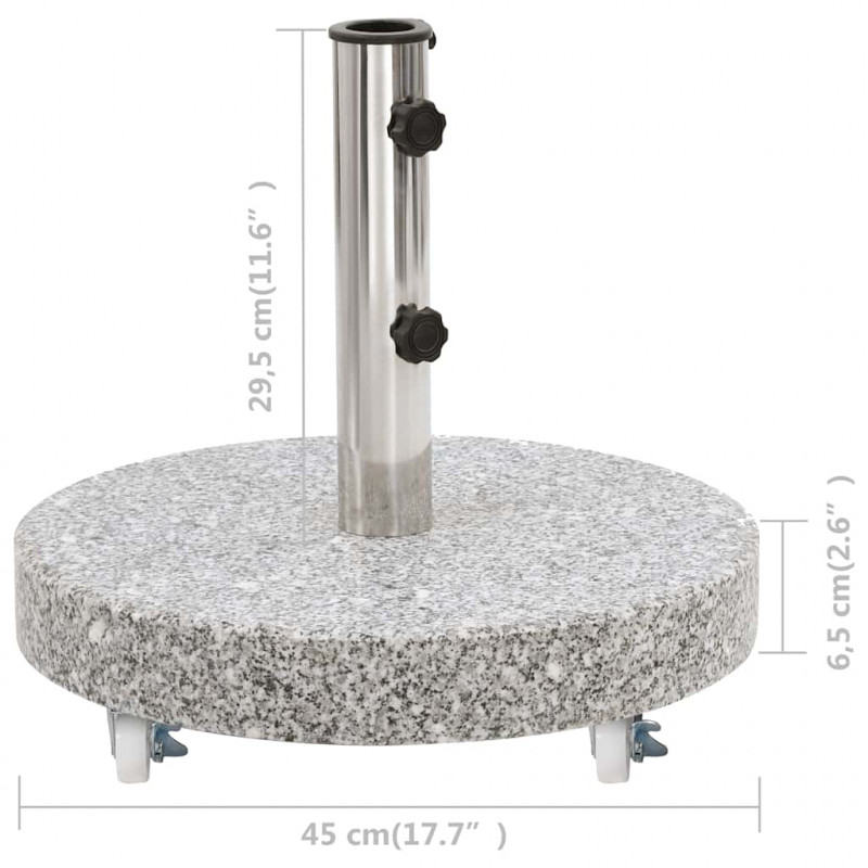 Podstawa pod parasol, granitowa, 30 kg, okrągła, szara
