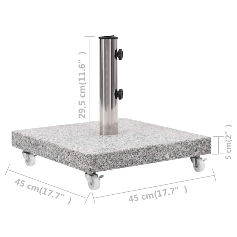 Podstawa pod parasol, granitowa, 30 kg, kwadratowa, szara