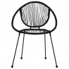 Krzesła ogrodowe, 2 szt., rattan PVC, czarne