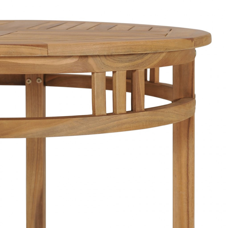 Stół jadalniany, Ø 80 cm, lite drewno tekowe