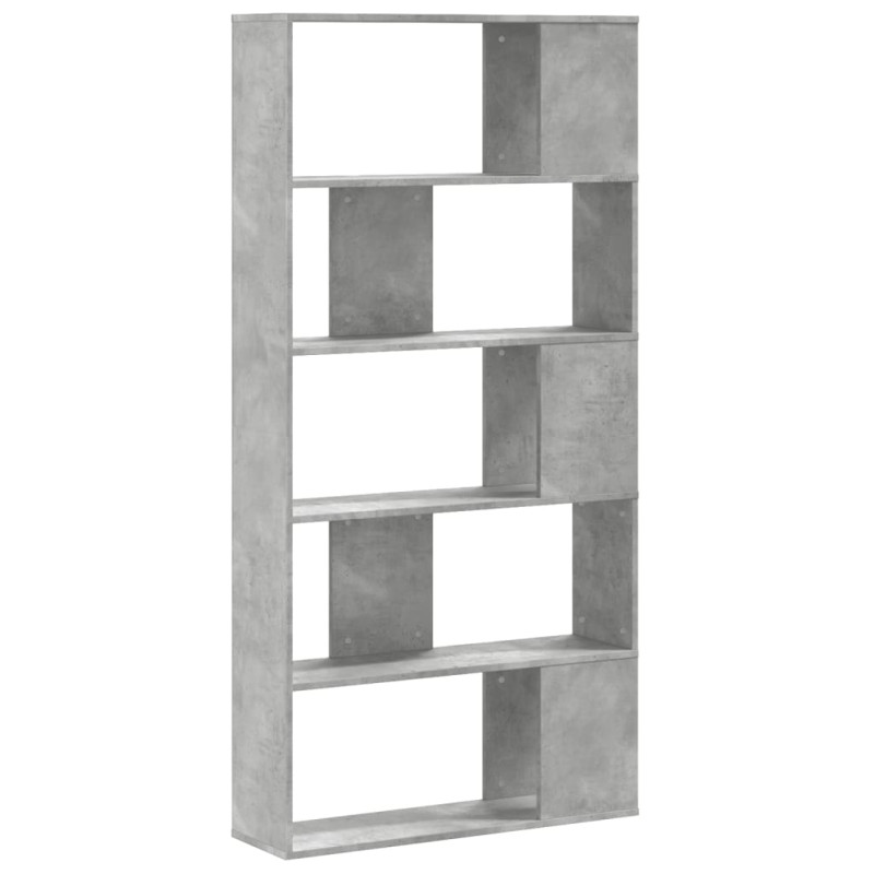 5-poziomowy regał, szarość betonu, 80,5x23,5x162,5 cm