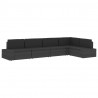 Modułowe siedzisko narożne lewy podłokietnik, rattan PE, czarne