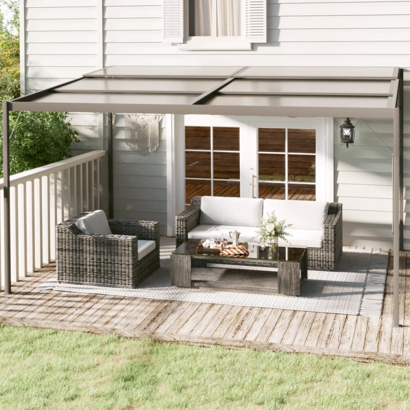 Altana ogrodowa, antracytowa, 4x3x2,5 m, aluminium i stal