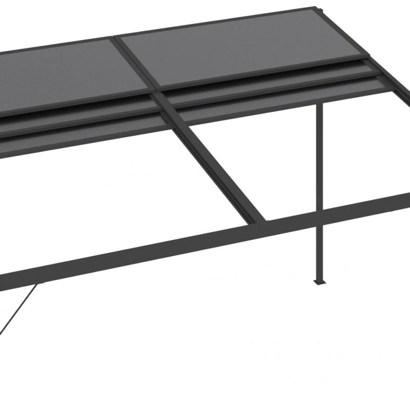 Altana ogrodowa, antracytowa, 4x3x2,5 m, aluminium i stal