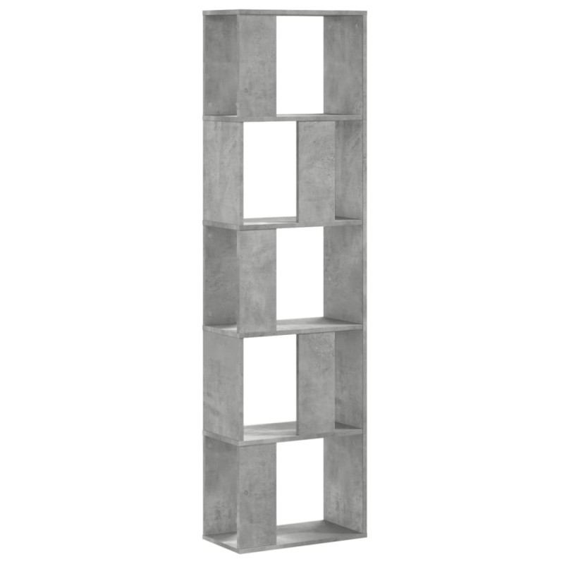 5-poziomowy regał na książki, szarość betonu, 45x23,5x162,5 cm