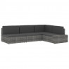Sofa modułowa 2-osobowa, rattan PE, czarna