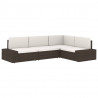 Sofa modułowa 2-osobowa, rattan PE, czarna