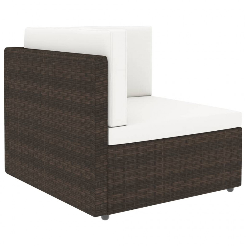Modułowe siedzisko narożne, rattan PE, brązowe