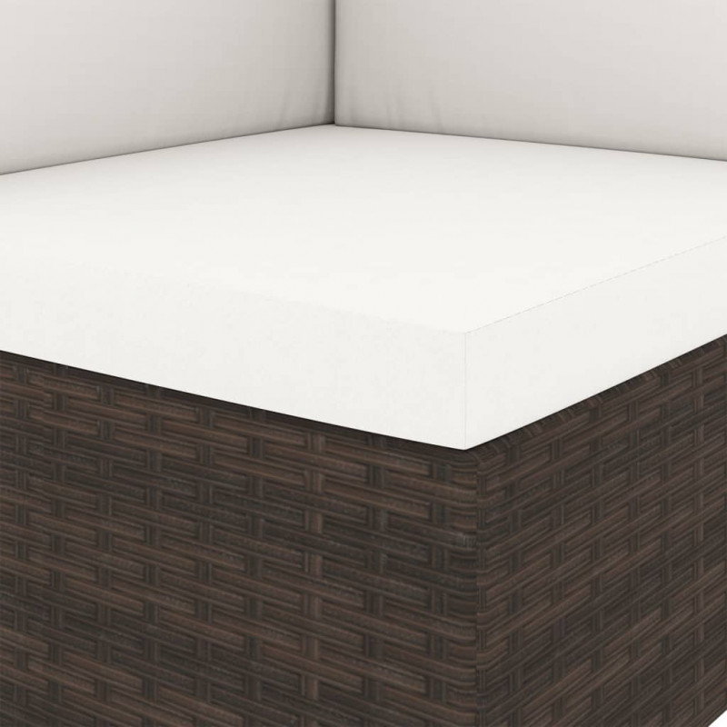 Modułowe siedzisko narożne, rattan PE, brązowe
