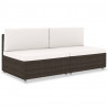 Sofa modułowa 2-osobowa, rattan PE, brązowa