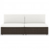 Sofa modułowa 2-osobowa, rattan PE, brązowa