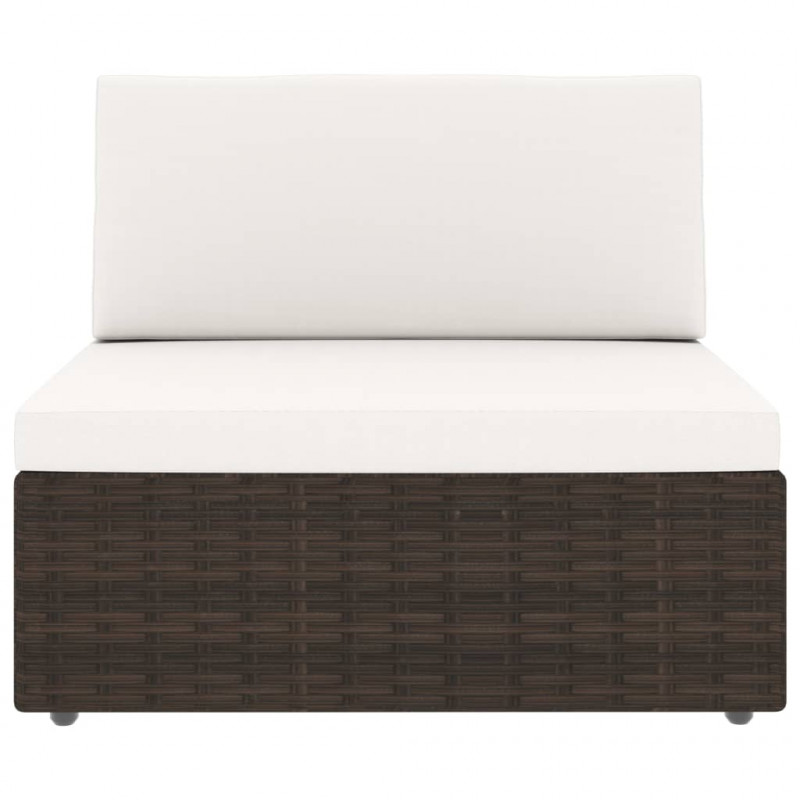 Sofa modułowa 2-osobowa, rattan PE, brązowa