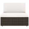 Sofa modułowa 2-osobowa, rattan PE, brązowa