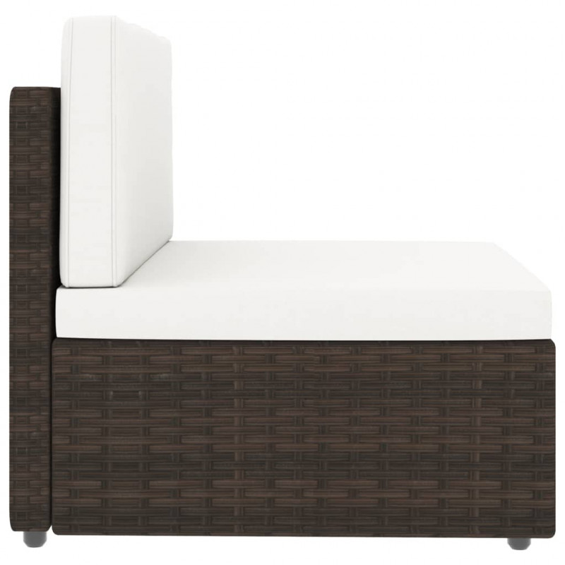 Sofa modułowa 2-osobowa, rattan PE, brązowa