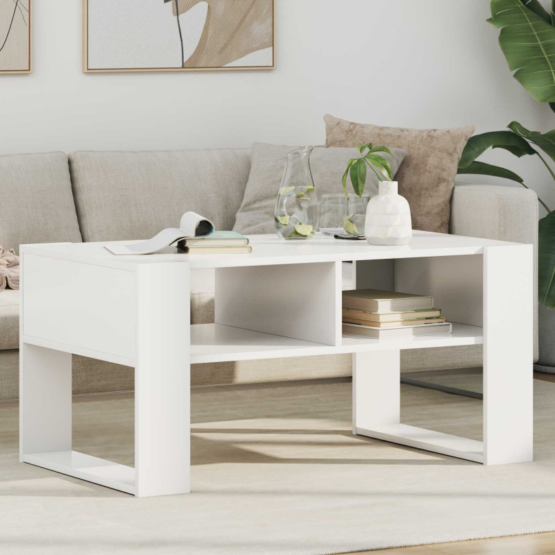 Stolik kawowy Biały 92 x 53 x 45 cm Materiał drewnopochodny
