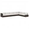 Sofa modułowa 2-osobowa, rattan PE, brązowa