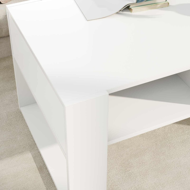 Stolik kawowy Biały 92 x 53 x 45 cm Materiał drewnopochodny