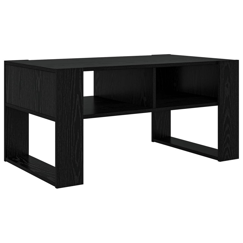 Stolik kawowy z przechowywaniem Czarny Dąb 92 x 53 x 45 cm
