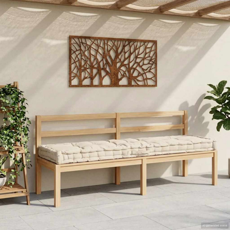 Poduszka na podłogę lub palety, bawełna, 120x40x7 cm, beżowa