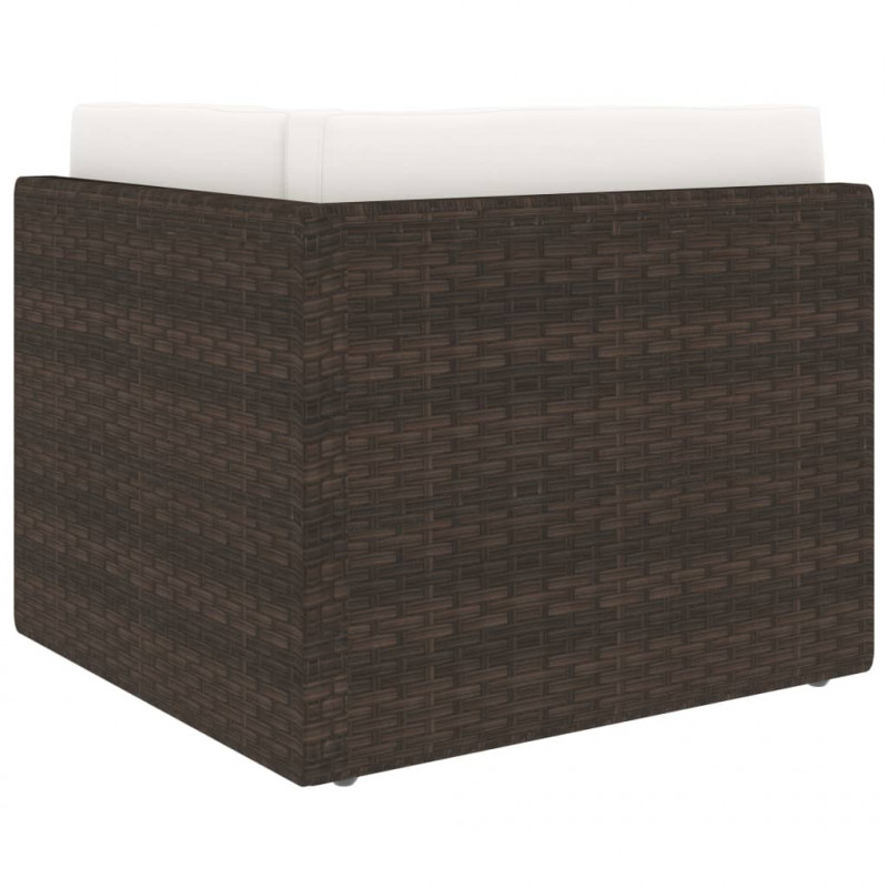 Sofa modułowa 2-osobowa, rattan PE, brązowa