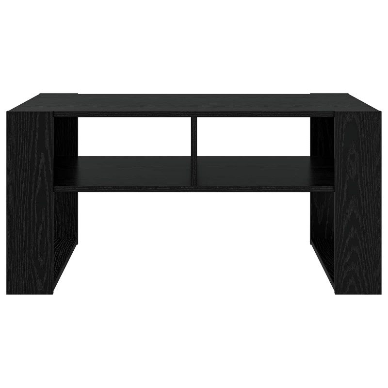 Stolik kawowy z przechowywaniem Czarny Dąb 92 x 53 x 45 cm