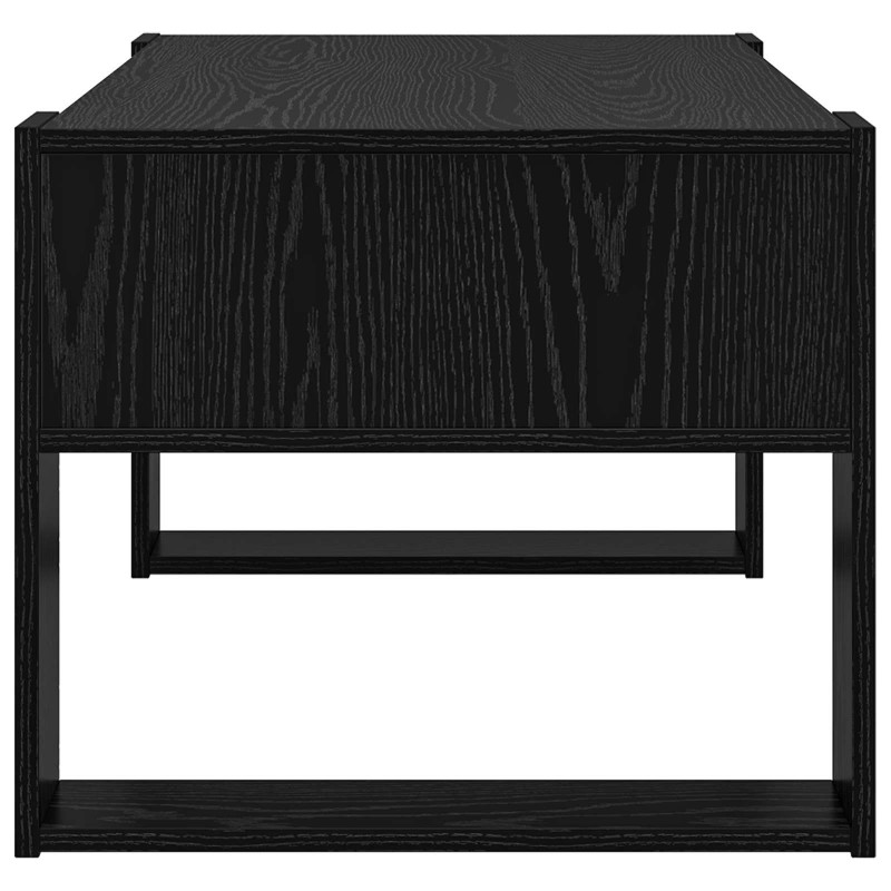 Stolik kawowy z przechowywaniem Czarny Dąb 92 x 53 x 45 cm