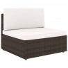Sofa modułowa 2-osobowa, rattan PE, brązowa