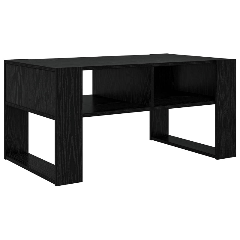 Stolik kawowy z przechowywaniem Czarny Dąb 92 x 53 x 45 cm