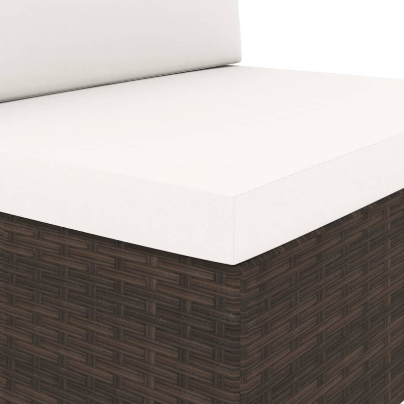 Sofa modułowa 2-osobowa, rattan PE, brązowa