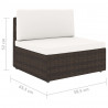 Sofa modułowa 2-osobowa, rattan PE, brązowa