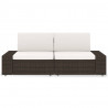 Sofa modułowa 2-osobowa, rattan PE, brązowa