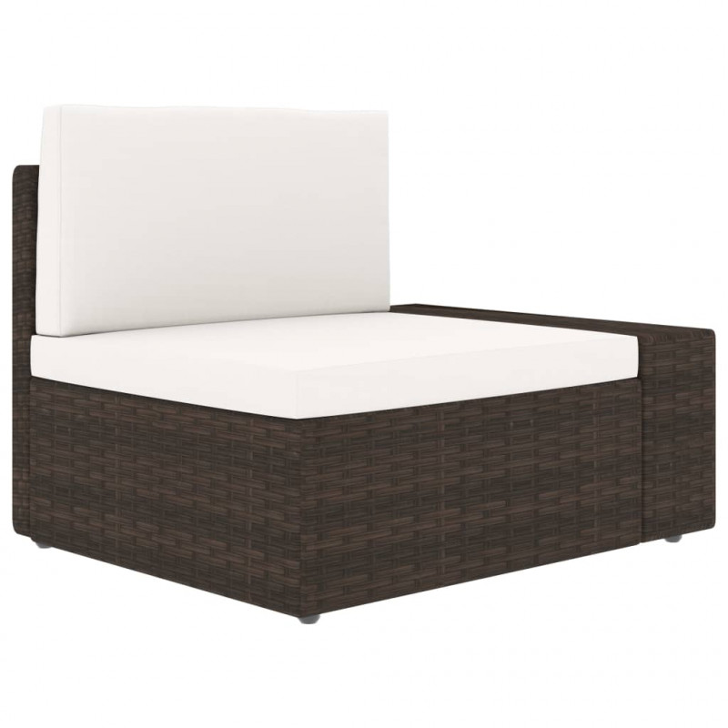 Sofa modułowa 2-osobowa, rattan PE, brązowa