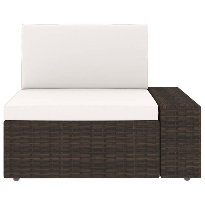 Sofa modułowa 2-osobowa, rattan PE, brązowa