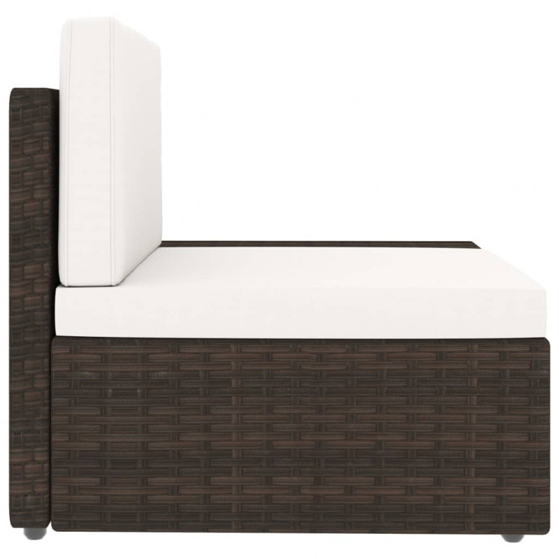 Sofa modułowa 2-osobowa, rattan PE, brązowa