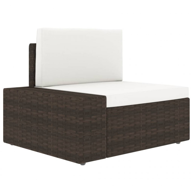 Sofa modułowa 2-osobowa, rattan PE, brązowa