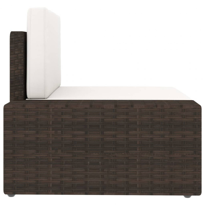 Sofa modułowa 2-osobowa, rattan PE, brązowa