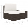Sofa modułowa 2-osobowa, rattan PE, brązowa