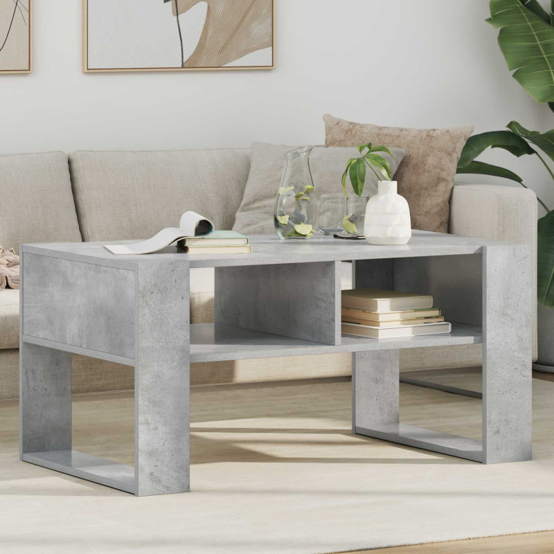 Stolik kawowy z przechowywaniem Betonowy szary 92 x 53 x 45 cm