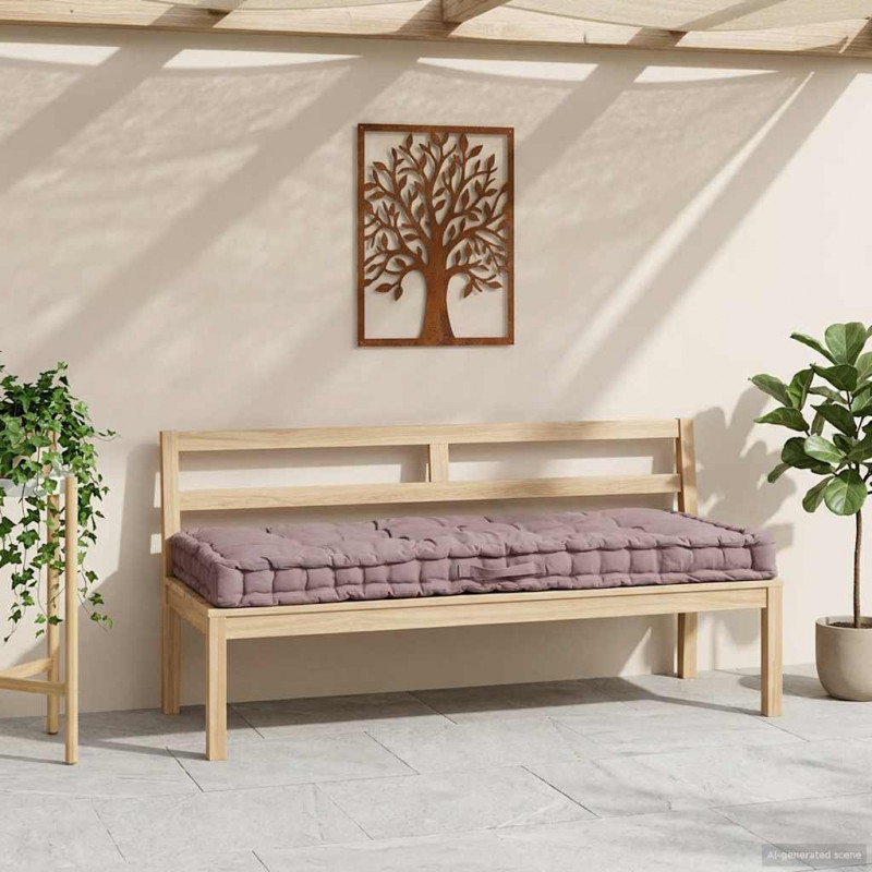 Poduszka na podłogę lub paletę, bawełna, 120x80x10 cm, taupe