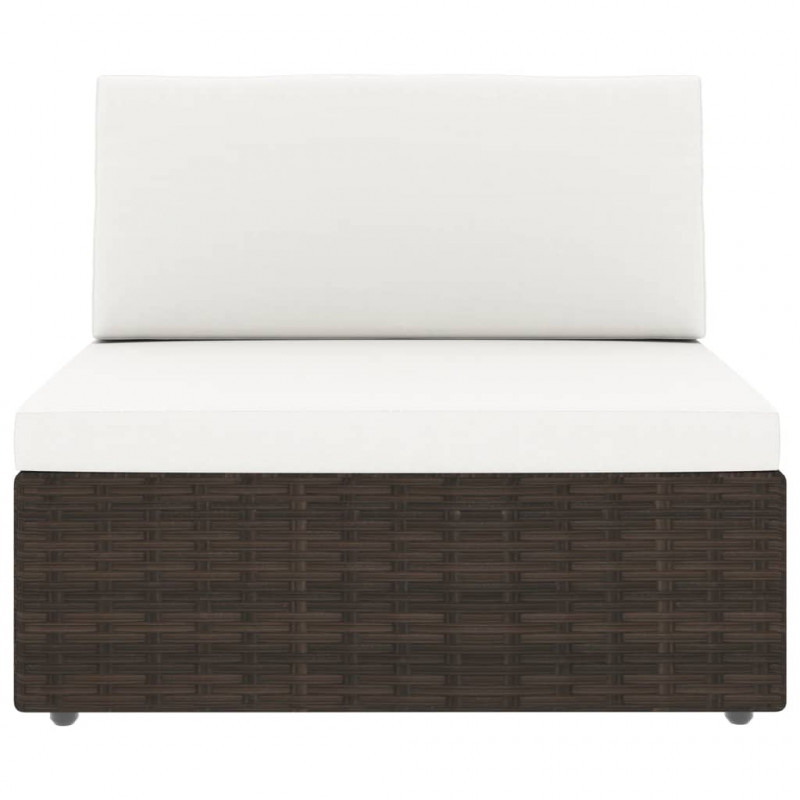 Sofa modułowa 3-osobowa, rattan PE, brązowa