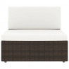 Sofa modułowa 3-osobowa, rattan PE, brązowa