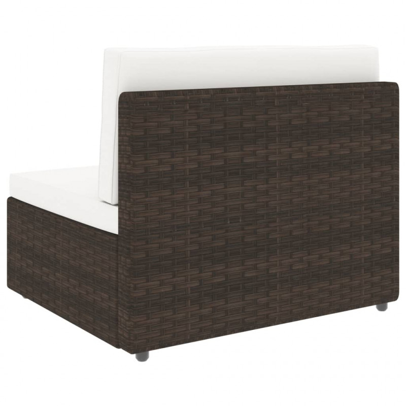 Sofa modułowa 3-osobowa, rattan PE, brązowa