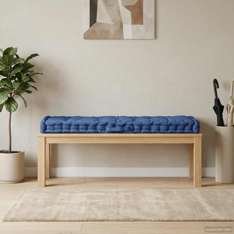 Poduszka na podłogę lub palety, bawełna, 120x40x7 cm, błękitna